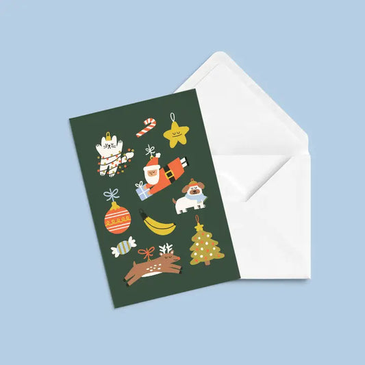 Holiday Greeting Card - 'ornements De Noël'