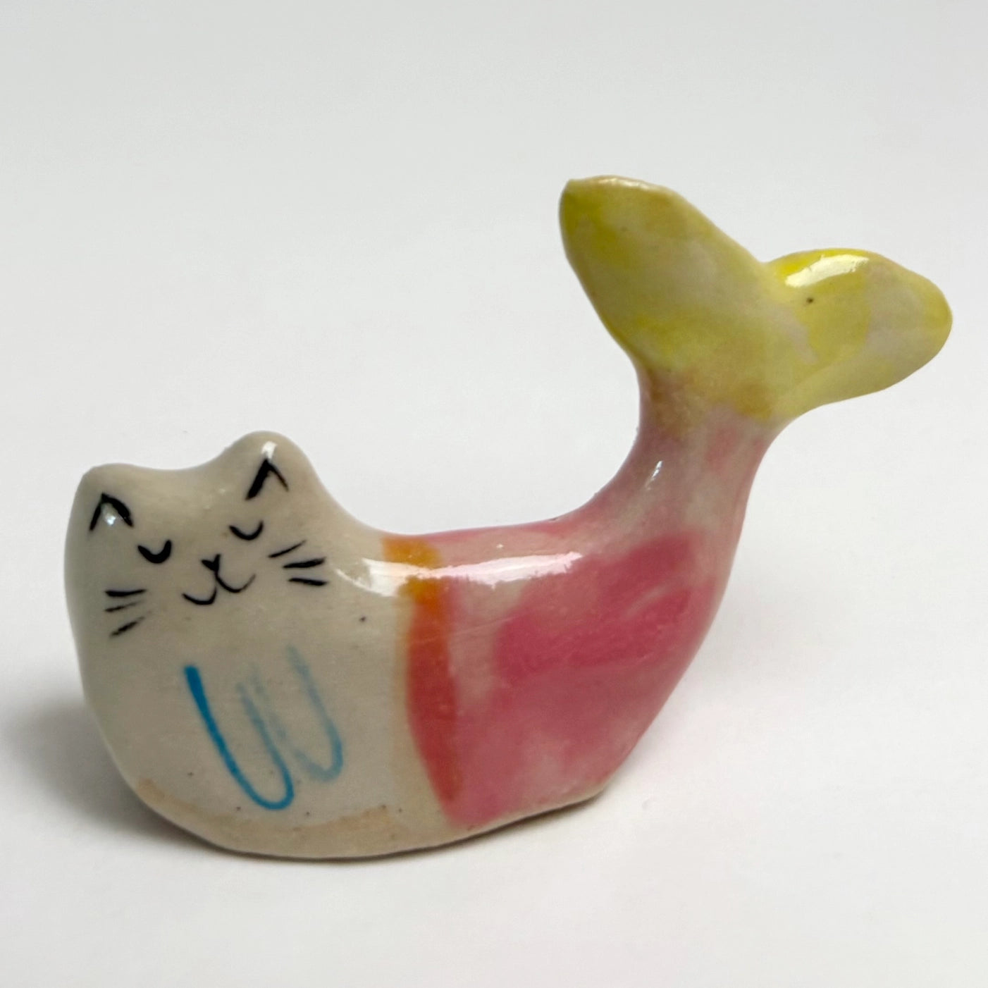 Small Ceramic Cat Mermaid