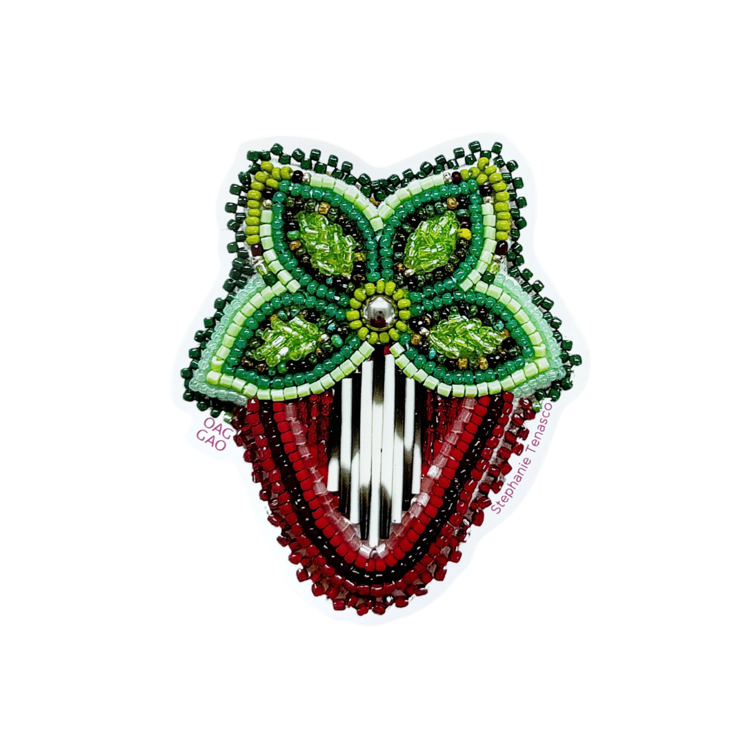 Stephanie Tenasco | Pagwadjiminike “Wild berry picking” - Odeyimin (fraise) autocollant