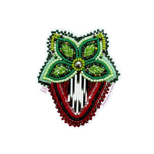 Stephanie Tenasco | Pagwadjiminike “Wild berry picking” - Odeyimin (fraise) autocollant