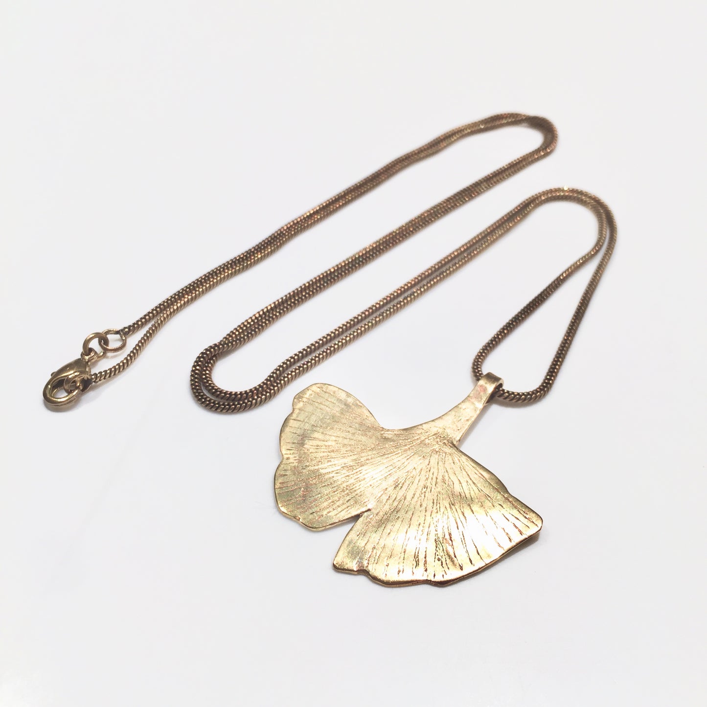 Brass Ginko Leaf Necklace