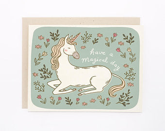 Skipping Fox - Have a magical day Unicorn Card